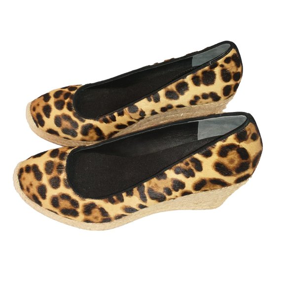 J. Crew Seville Leopard Print Calf Hair Wedge Espadrilles - Size 8 - Picture 3 of 5